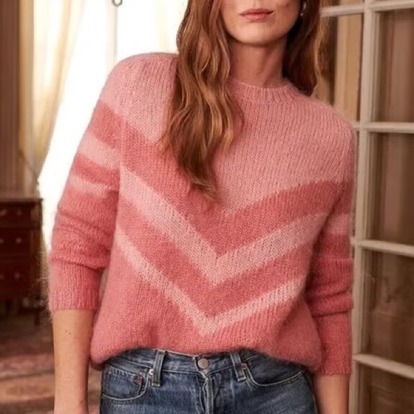 Anthropologie Fuzzy Chevron Pullover Sweater - Picture 14 of 15